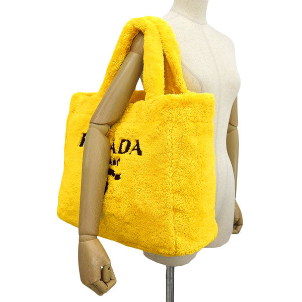 プラダ バッグ レディース トートバッグ アウトレット イエロー SPUGNA-SHOPPING XL BAG 1BG130 SPUGNA GIALLO NERO PRADA A4対応