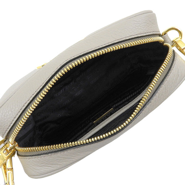 プラダ バッグ レディース ショルダーバッグ アウトレット レザー グレー バンドリエラ BANDOLIERA 1BH096VIPH-ARGI PRADA 母の日　土日祝も毎日発送します