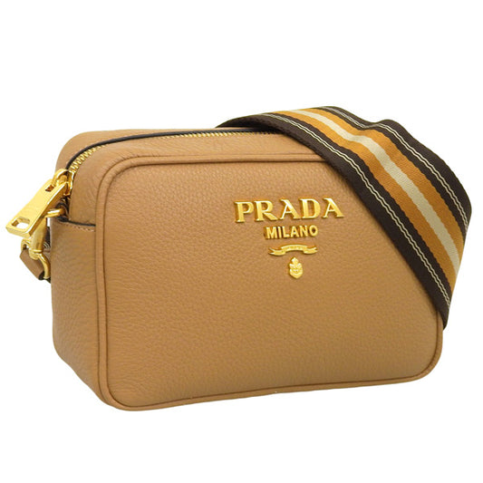 プラダ バッグ レディース ショルダーバッグ アウトレット レザー ブラウン バンドリエラ BANDOLIERA 1BH096VIPH-CARA PRADA 母の日　土日祝も毎日発送します