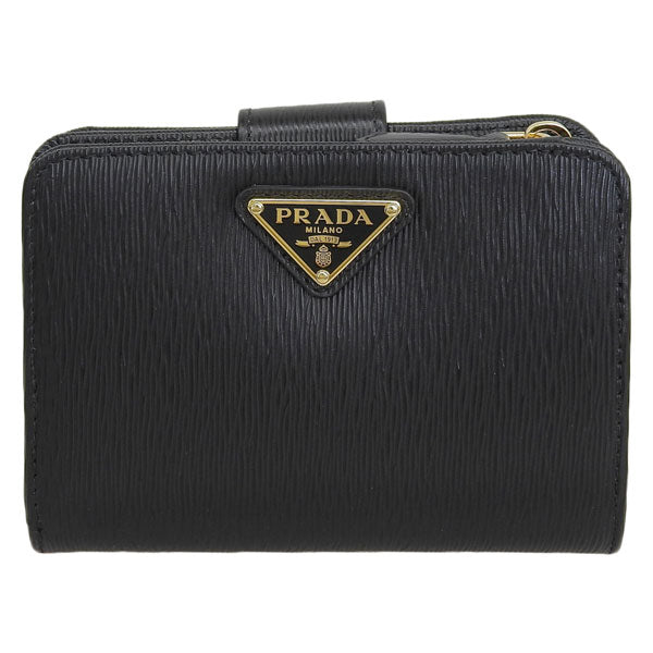 プラダ 財布 レディース 二つ折り財布 アウトレット レザー ブラック PORTAF.PICCOLO LAMPO 1ML018 2DDU F0002 NERO PRADA