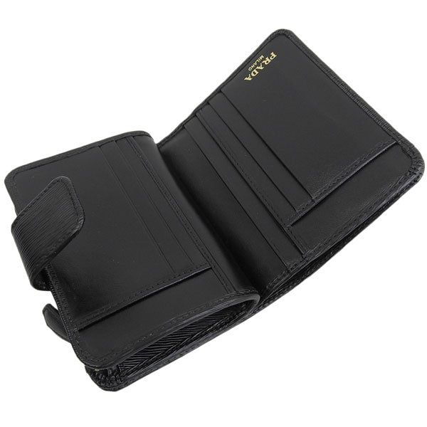 プラダ 財布 レディース 二つ折り財布 アウトレット レザー ブラック PORTAF.PICCOLO LAMPO 1ML018 2DDU F0002 NERO PRADA