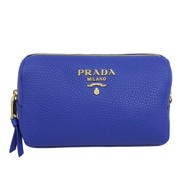 プラダ 小物 レディース ポーチ アウトレット レザー ブルー CONTENITORE 1ND004 VIT.DAINO ROYAL PRADA 母の日　土日祝も毎日発送します
