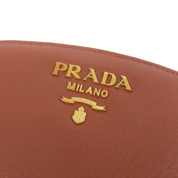 プラダ 小物 レディース ポーチ アウトレット TU レザー ブラウン CONTENITORE 1ND005 CERVO BACCA PRADA 母の日　土日祝も毎日発送します