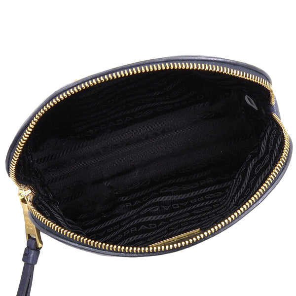 プラダ 小物 レディース ポーチ アウトレット レザー ネイビー 1ND005 CERVO BALTICO PRADA 母の日　土日祝も毎日発送します