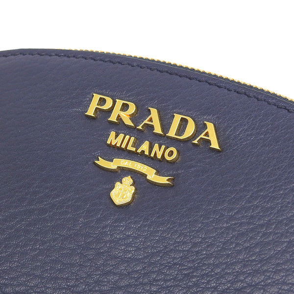 プラダ 小物 レディース ポーチ アウトレット レザー ネイビー 1ND005 CERVO BALTICO PRADA 母の日　土日祝も毎日発送します