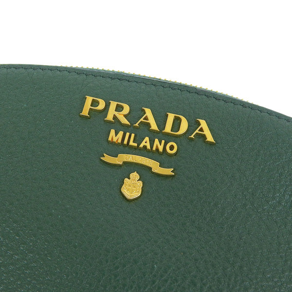 プラダ 小物 レディース ポーチ アウトレット TU レザー グリーン CONTENITORE 1ND005 VIT.DAINO BILIARDO PRADA 母の日　土日祝も毎日発送します