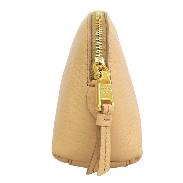 プラダ 小物 レディース ポーチ アウトレット レザー ベージュ 1ND005 ZORR CERVO NOISETTE PRADA 母の日　土日祝も毎日発送します