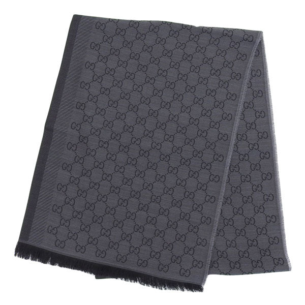 グッチ マフラー レディース アウトレット ストール スカーフ ウール シルク ブラック GGWEBLONG 2823903G7041062 GUCCI
