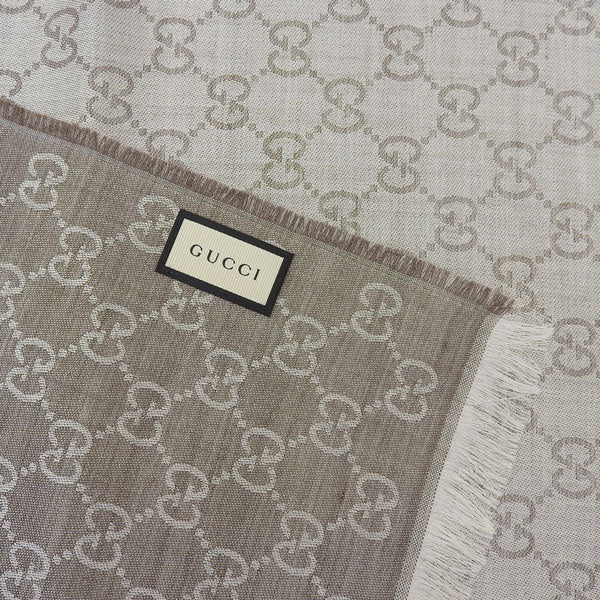 グッチ マフラー レディース アウトレット ストール スカーフ ウール シルク ブラウン GGWEBLONG 2823903G7041578 GUCCI