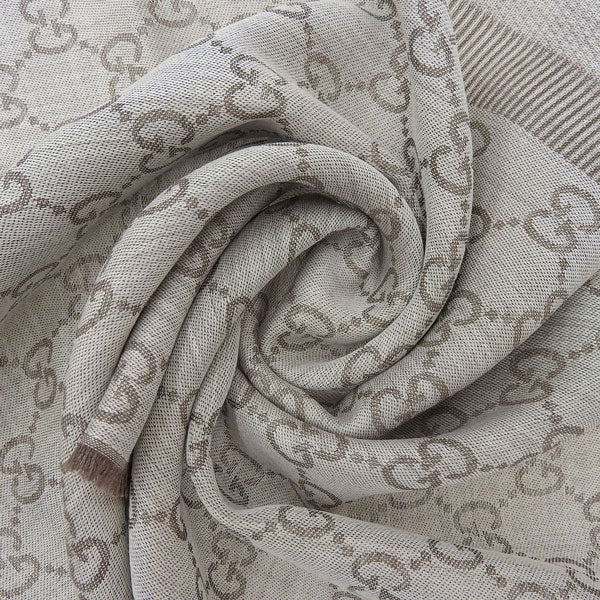 グッチ マフラー レディース アウトレット ストール スカーフ ウール シルク ブラウン GGWEBLONG 2823903G7041578 GUCCI