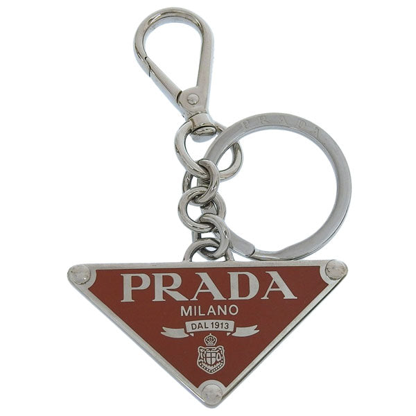 プラダ キーリング キーホルダー バッグチャーム レディース アウトレット オレンジ 2PS057 ACCIAIO+SMALT PAPAYA PRADA 母の日　土日祝も毎日発送します
