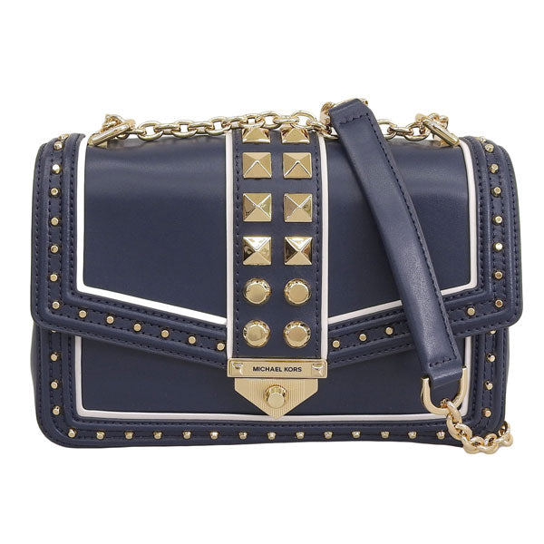 マイケルコース バッグ レディース ショルダーバッグ レザー ネイビー SOHO LG FRMEOUT CHN SHLDR 30S1G1SL7U-442 MICHAEL KORS