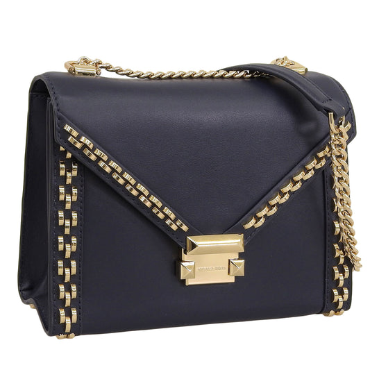 マイケルコース バッグ レディース ショルダーバッグ レザー ネイビー WHITNEY LG SHLDR 30T8GXIL3Y-414 MICHAEL KORS