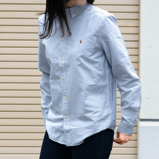 ラルフローレン 衣類 メンズ レディース シャツ L 14-16 コットン ブルーストライプ CORE REPLEN 323677177001L RALPH LAUREN