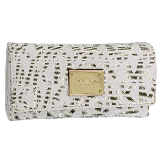 マイケルコース MICHAEL KORS レディース 長財布 バニラホワイト PVC  レザー 32f1gjse4b-150