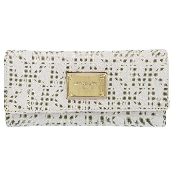 マイケルコース MICHAEL KORS レディース 長財布 バニラホワイト PVC  レザー 32f1gjse4b-150