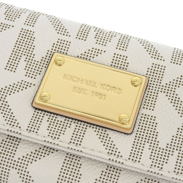 マイケルコース MICHAEL KORS レディース 長財布 バニラホワイト PVC  レザー 32f1gjse4b-150