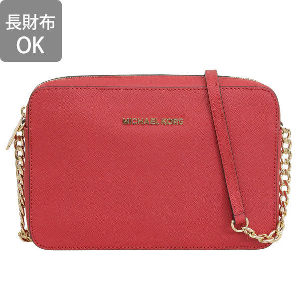 マイケルコース バッグ レディース ショルダーバッグ レザー レッド ジェットセットトラベル JET SET TRAVEL LG EW CROSSBODY 32S4GTVC3L-613 MICHAEL KORS