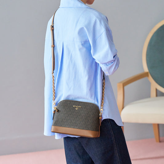 マイケルコース バッグ レディース ショルダーバッグ ブラウン ジェットセットチャーム シグネチャー クロスボディ JET SET CHARM LG DOME XBODY 32T1GT9C3B-252 MICHAEL KORS