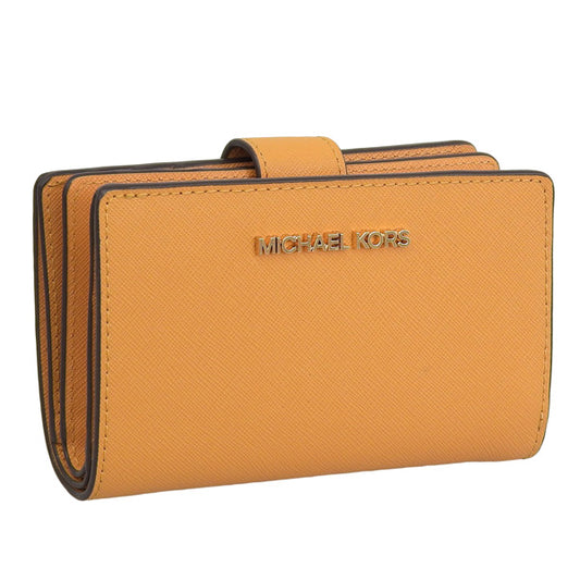 マイケルコース 財布 レディース 二つ折り財布 アウトレット レザー オレンジ ジェット セット トラベル レザー ビルフォールド ジップ コインウォレット MD BIFLD ZP CN WLLET 35F7GTVF2L-CIDER MICHAEL KORS 母の日　土日祝も毎日発送します