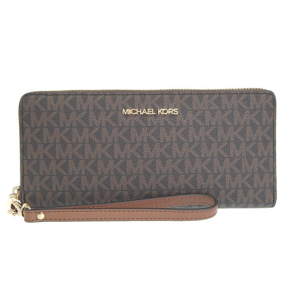 マイケルコース 財布 レディース 長財布 アウトレット ブラウン ジェットセットトラベル シグネチャー JET SET TRAVEL 35F8GTVT3B-BROWN MICHAEL KORS