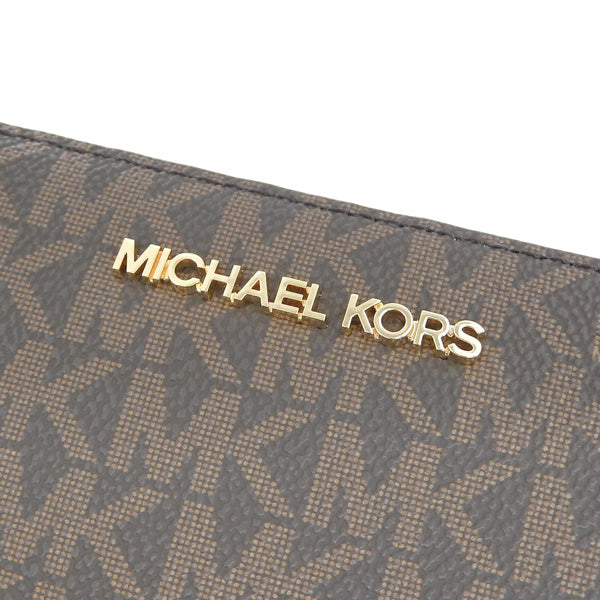 マイケルコース 財布 レディース 長財布 アウトレット ブラウン ジェットセットトラベル シグネチャー JET SET TRAVEL 35F8GTVT3B-BROWN MICHAEL KORS