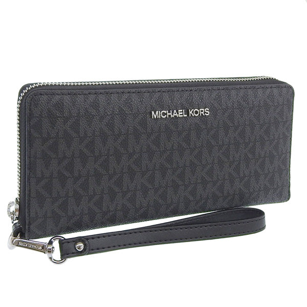 マイケルコース 財布 レディース 長財布 アウトレット ブラック トラベル コンチネンタル ラウンドジップ 35H8STVT3B-BLACK MICHAEL KORS