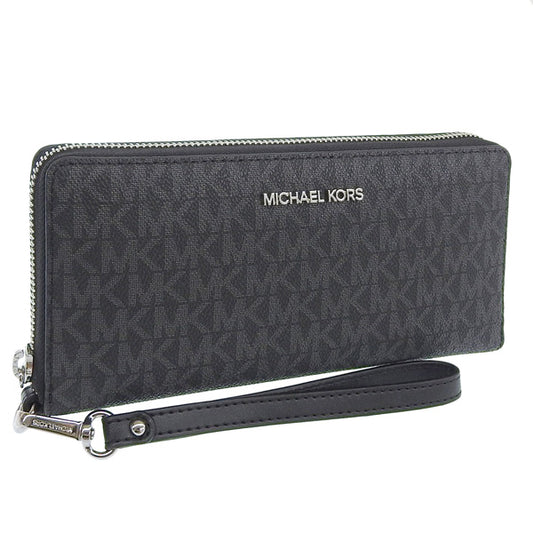 マイケルコース 財布 レディース 長財布 アウトレット ブラック トラベル コンチネンタル ラウンドジップ 35H8STVT3B-BLACK MICHAEL KORS