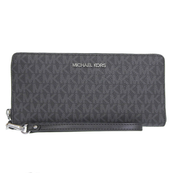 マイケルコース 財布 レディース 長財布 アウトレット ブラック トラベル コンチネンタル ラウンドジップ 35H8STVT3B-BLACK MICHAEL KORS
