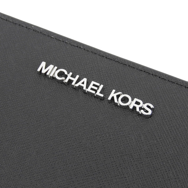 マイケルコース 財布 レディース 二つ折り財布 アウトレット レザー ブラック ジェットセットトラベル ミディアム ビルフォールド ジップ コンパクトウォレット JET SET TRAVEL MD BIFLD ZP CN WLLET 35R4STVF6L-BLACK MICHAEL KORS 母の日　土日祝も毎日発送します