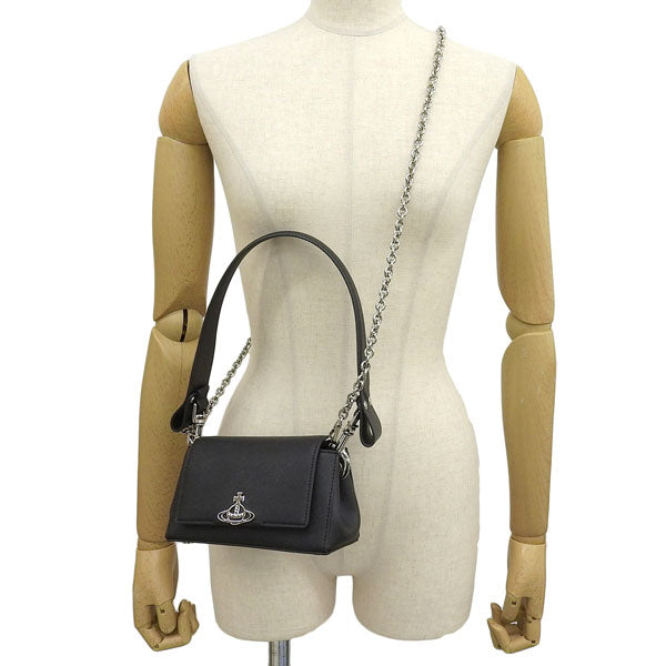 ヴィヴィアンウエストウッド バッグ レディース ハンドバッグ アウトレット レザー ブラック HAZEL SMALL HANDBAG 46030001WS0021N401 VIVIENNE WESTWOOD
