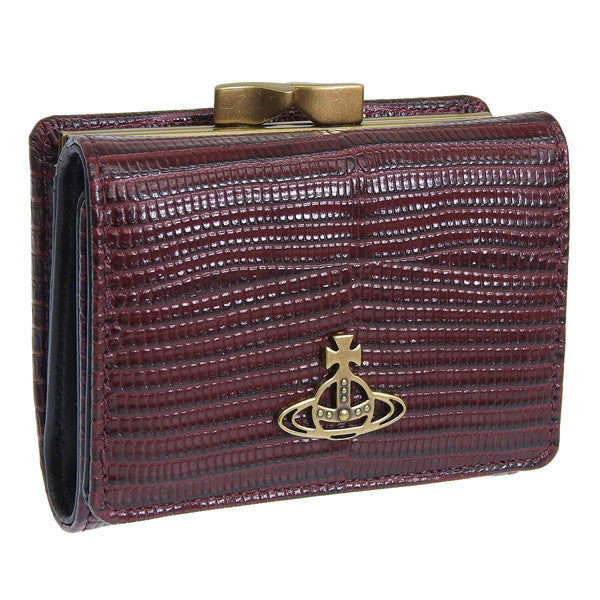 ヴィヴィアンウエストウッド 財布 レディース 三つ折り財布 レザー バーガンディー LIZARD SMALL FRAME WALLET 51010018UL004FI401 VIVIENNE WESTWOOD 楽天スーパーセール