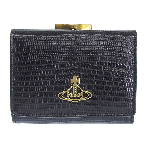 ヴィヴィアンウエストウッド 財布 レディース 三つ折り財布 ブラック LIZARD SMALL FRAME WALLET 51010018UL004FN401 VIVIENNE WESTWOOD 楽天スーパーセール