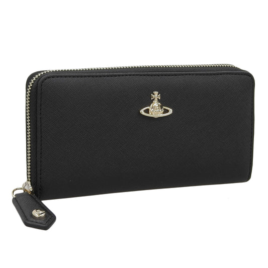 ヴィヴィアンウエストウッド 財布 レディース 長財布 レザー ブラック CLASSIC ZIP ROUND WALLET 5106005BWS0021N402 VIVIENNE WESTWOOD