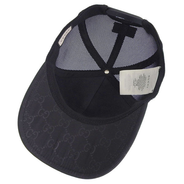 グッチ 帽子 メンズ レディース キャップ アウトレット M 58cm ナイロン ブラック HAT M BASEBAL OUTL O 5109504HD471000M GUCCI