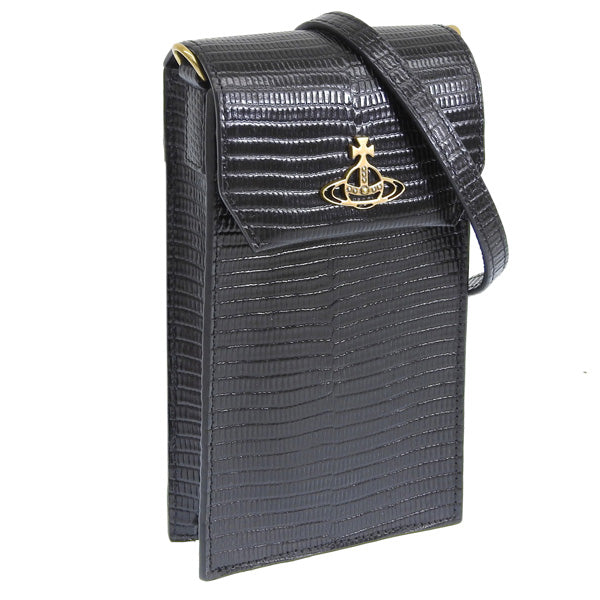 ヴィヴィアンウエストウッド バッグ レディース ショルダーバッグ レザー ブラック LIZARD PHONE BAG 53030019UL004FN401 VIVIENNE WESTWOOD 楽天スーパーセール