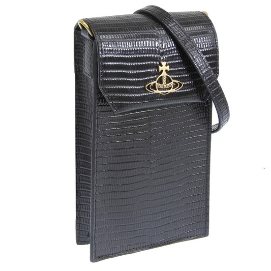 ヴィヴィアンウエストウッド バッグ レディース ショルダーバッグ レザー ブラック LIZARD PHONE BAG 53030019UL004FN401 VIVIENNE WESTWOOD 楽天スーパーセール