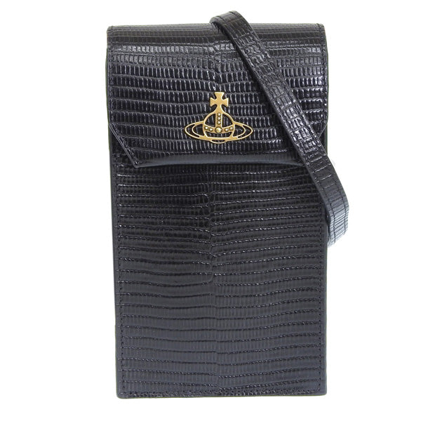ヴィヴィアンウエストウッド バッグ レディース ショルダーバッグ レザー ブラック LIZARD PHONE BAG 53030019UL004FN401 VIVIENNE WESTWOOD 楽天スーパーセール