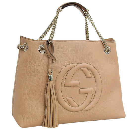 グッチ バッグ レディース トートバッグ アウトレット レザー ベージュ O HANDB SOHO 536196A7M0G2754 GUCCI A4対応 母の日　土日祝も毎日発送します