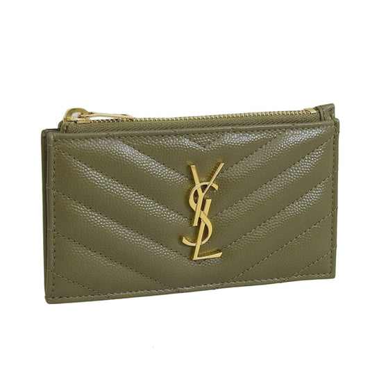 サンローラン 小物 レディース アウトレット カードケース 名刺ケース レザー オリーブグリーン 607915BOW013344 SAINT LAURENT 母の日　土日祝も毎日発送します