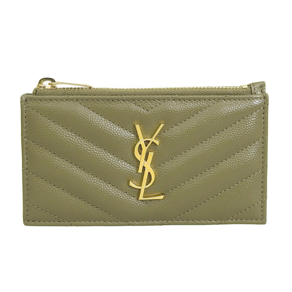 サンローラン 小物 レディース アウトレット カードケース 名刺ケース レザー オリーブグリーン 607915BOW013344 SAINT LAURENT 母の日　土日祝も毎日発送します