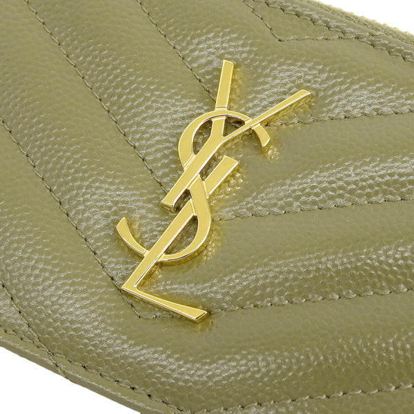 サンローラン 小物 レディース アウトレット カードケース 名刺ケース レザー オリーブグリーン 607915BOW013344 SAINT LAURENT 母の日　土日祝も毎日発送します