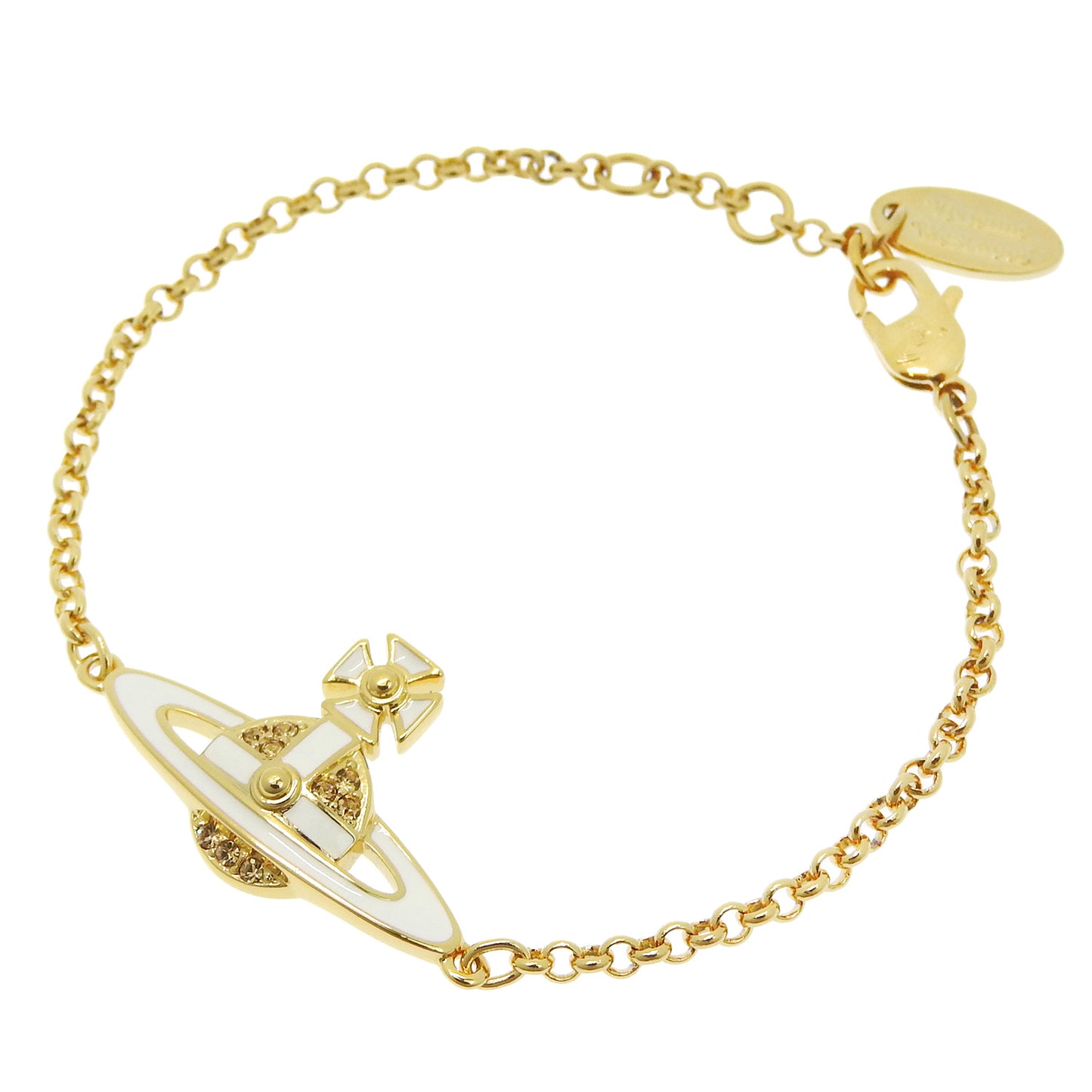 ヴィヴィアンウエストウッド アクセサリー レディース ブレスレット アウトレット ゴールド×ホワイト NEIL MINI BAS RELIEF 6102021002R281 VIVIENNE WESTWOOD