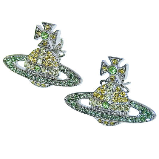 ヴィヴィアンウエストウッド アクセサリー レディース ピアス アウトレット プラチナム×グリーン KIKA EARRINGS 6201006902P442 VIVIENNE WESTWOOD