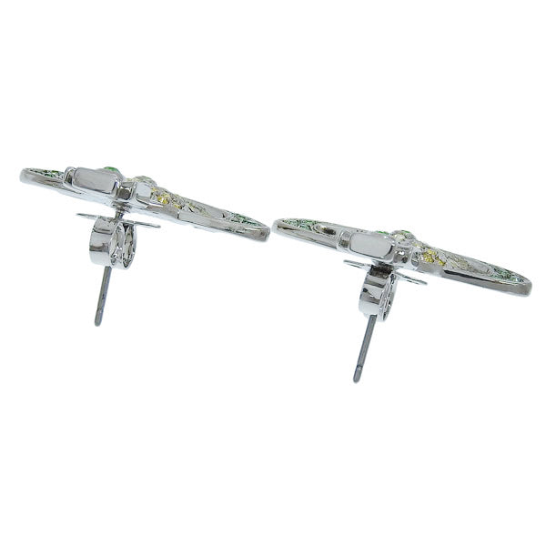 ヴィヴィアンウエストウッド アクセサリー レディース ピアス アウトレット プラチナム×グリーン KIKA EARRINGS 6201006902P442 VIVIENNE WESTWOOD