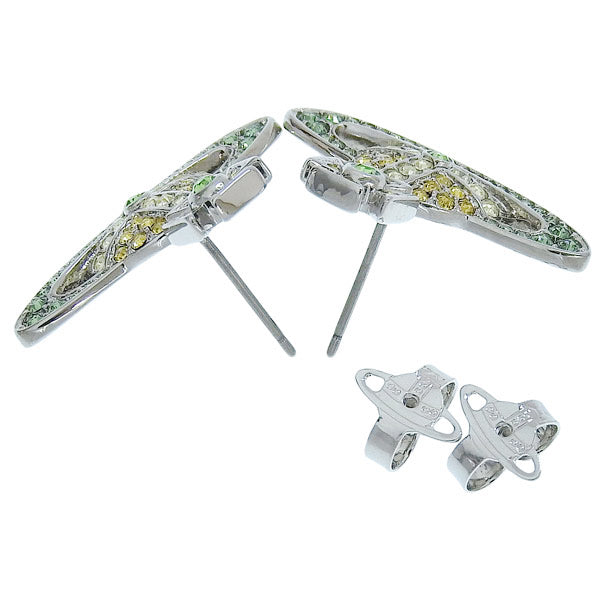 ヴィヴィアンウエストウッド アクセサリー レディース ピアス アウトレット プラチナム×グリーン KIKA EARRINGS 6201006902P442 VIVIENNE WESTWOOD