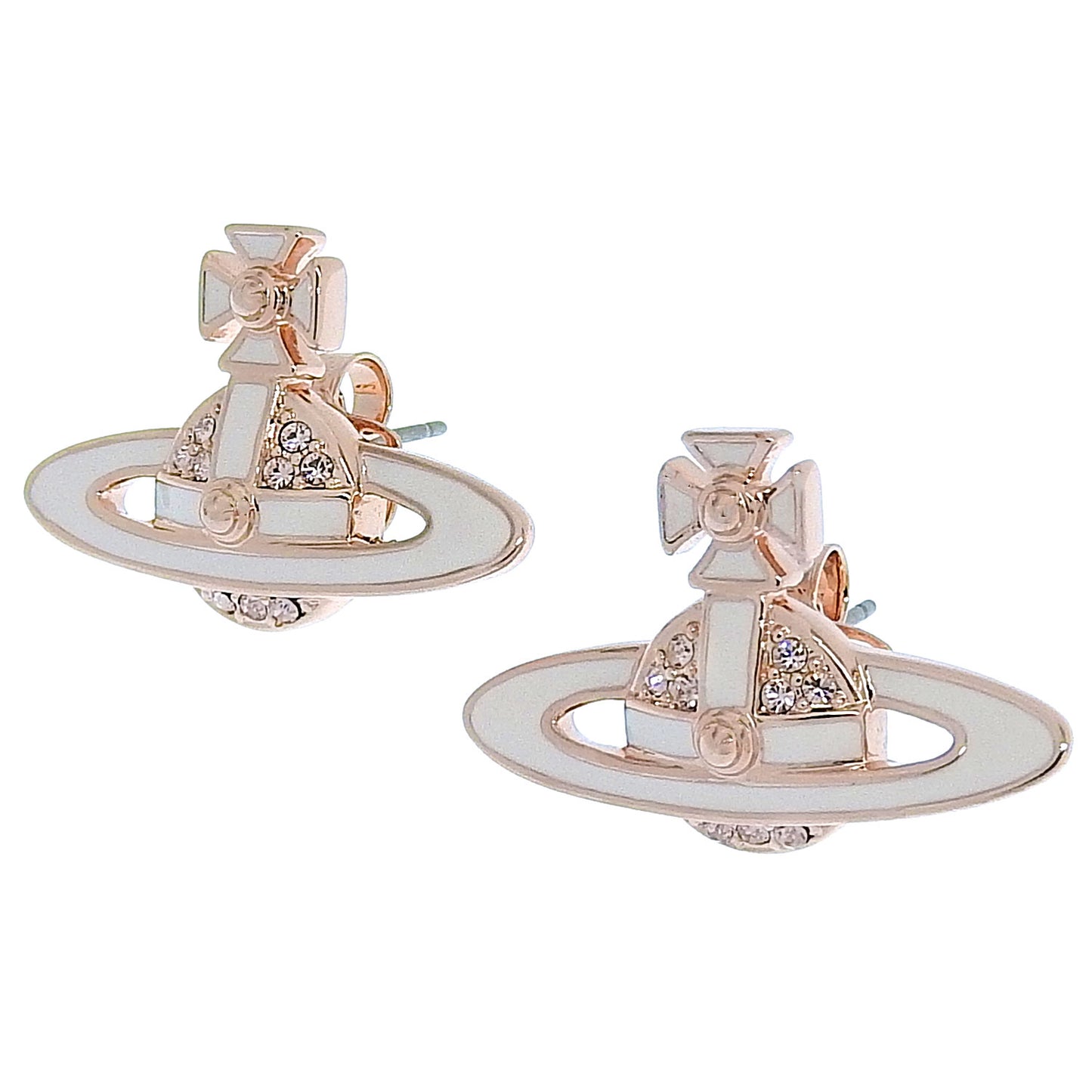 ヴィヴィアンウエストウッド アクセサリー レディース ピアス ピンクゴールド×白 NEIL MINI BAS RELIEF PENDANT-EARRINGS 6201032402G231 VIVIENNE WESTWOOD
