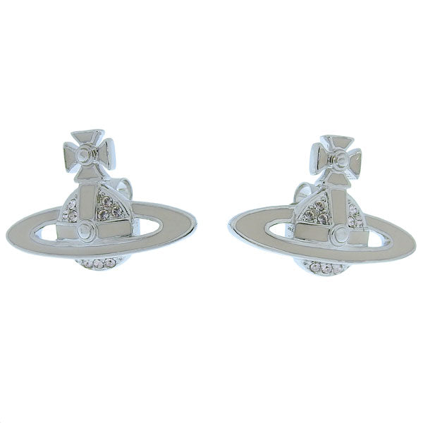 ヴィヴィアンウエストウッド アクセサリー レディース ピアス シルバー×ベージュ NEIL MINI BAS RELIEF PENDANT-EARRINGS 6201032402P188 VIVIENNE WESTWOOD