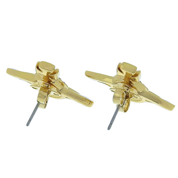 ヴィヴィアンウエストウッド アクセサリー レディース ピアス ゴールド×ホワイト NEIL MINI BAS RELIEF PENDANT-EARRINGS 6201032402R281 VIVIENNE WESTWOOD