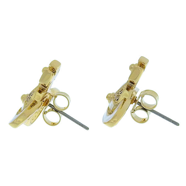 ヴィヴィアンウエストウッド アクセサリー レディース ピアス ゴールド×ホワイト NEIL MINI BAS RELIEF PENDANT-EARRINGS 6201032402R281 VIVIENNE WESTWOOD
